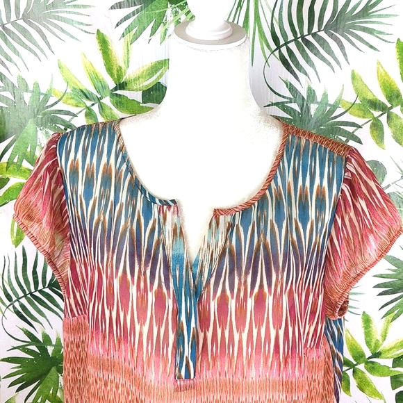 a.n.a Pink & Blue Zig-Zag Striped Coverup (Size: X-Large) - Picture 2 of 10